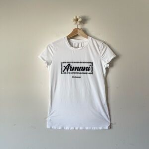 Armani Exchange White Tee with Black Logo